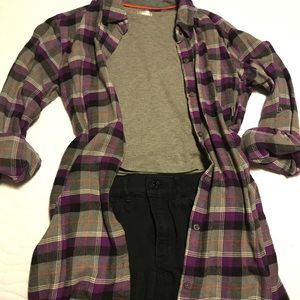 Flannel DKNY button up dress